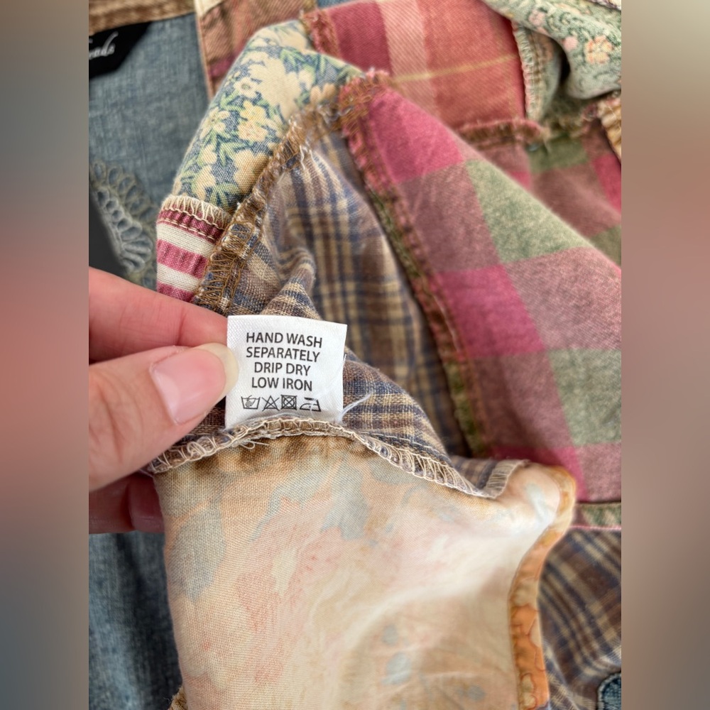 Young Threads Patchwork Denim Kimono Cardigan NWT… - image 6